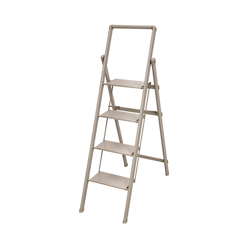 Schlanke Trittleiter aus Stahl und Aluminium